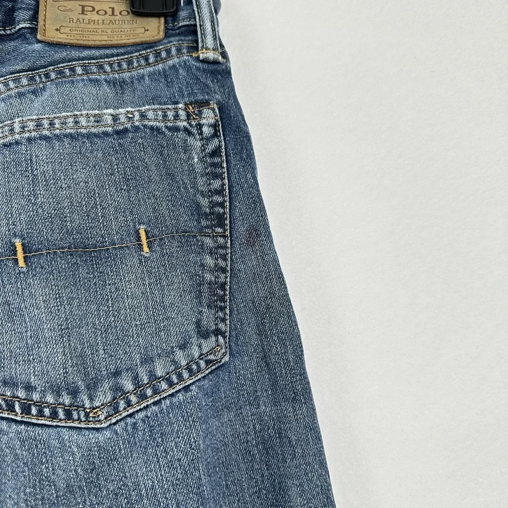 Polo Ralph Lauren Selvedge Jeans Mens 32x32 Blue 100% Cotton Hampton‎ Straight